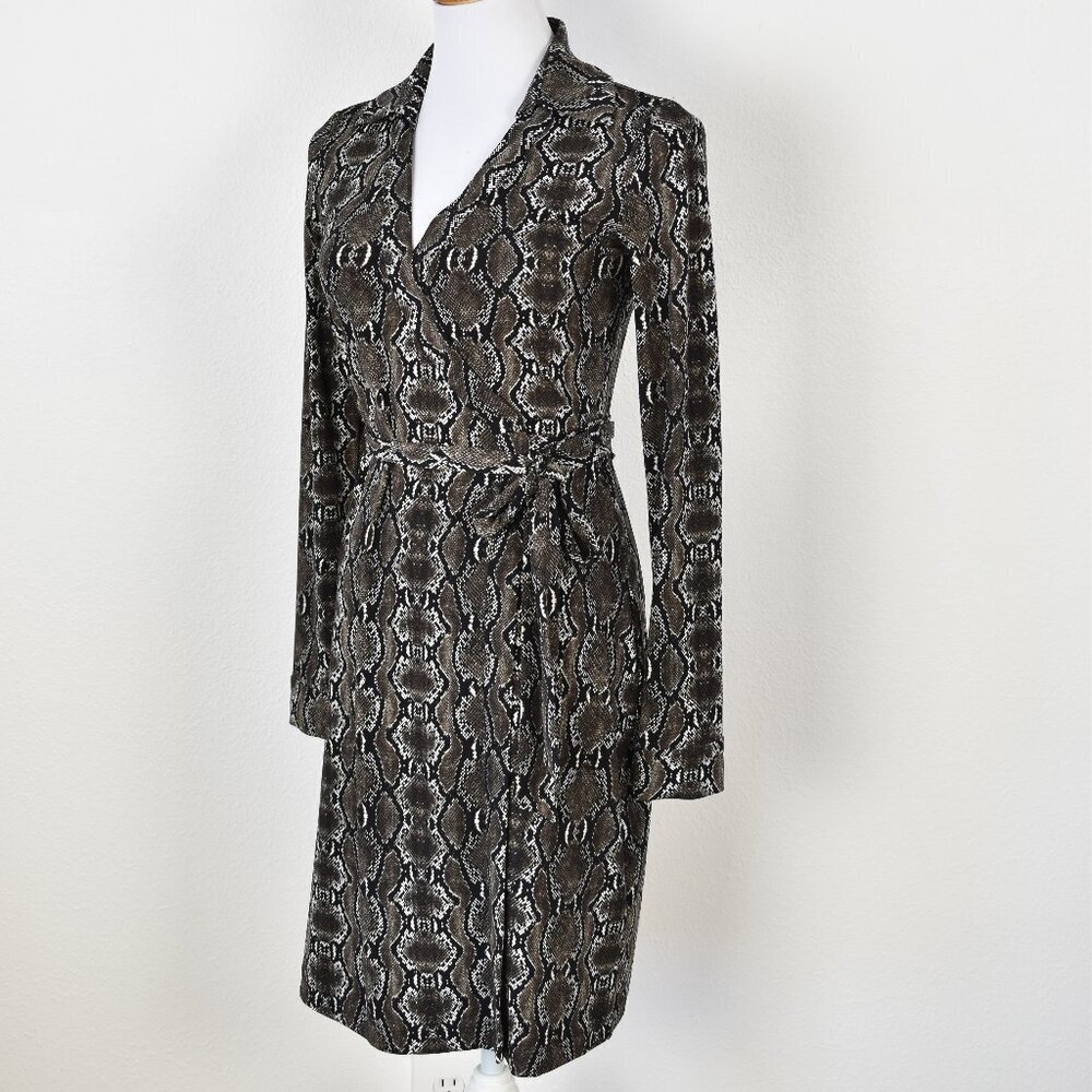 Calvin Klein Snake Print Wrap Dress - 2 - Picture 3 of 9